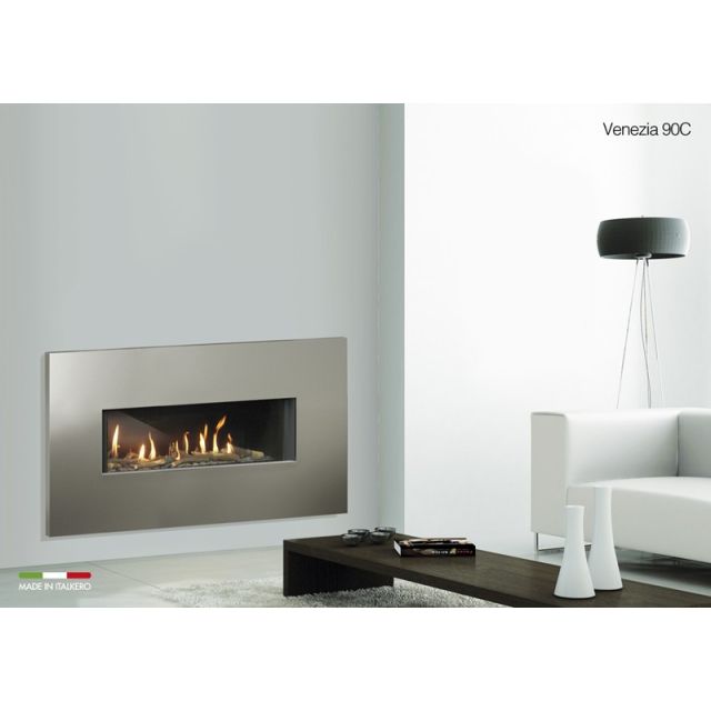 Italkero Venezia 90C Single side Gas Fireplace With Frame IN09AMC