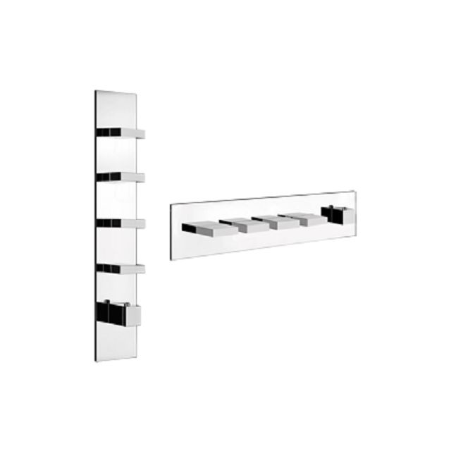 Gessi Rettangolo Wellness thermostatic tap + recessed part 43028+43107