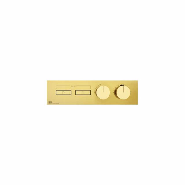 Gessi Hi-Fi Linear Miscelatore Termostatico + Parte ad Incasso 63012+63011-Gold PVD