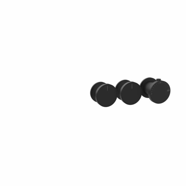 Gessi Origini Thermostatic Shower Mixer + Concealed Part 09264+66334-Matt Black