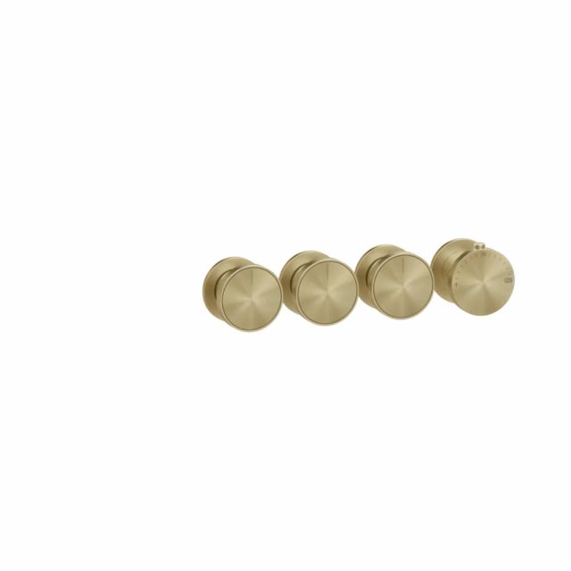 Gessi Origini Thermostatic Shower Mixer + Concealed Part 09266+66336-Brushed Brass PVD
