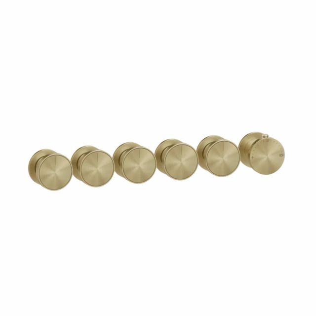 Gessi Origini Thermostatic Shower Mixer + Concealed Part 09263+66340-Brushed Brass PVD