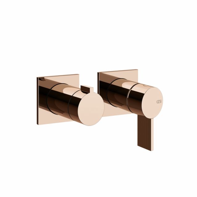 Gessi Inverso Rigato Miscelatore doccia a parete 73538+54073-Copper PVD
