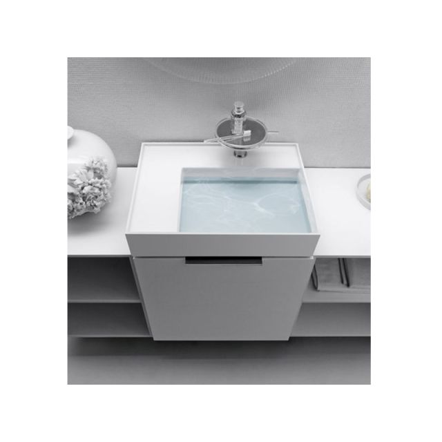 Kartell by Laufen white on top sink with right shelf 8.1033.4.000