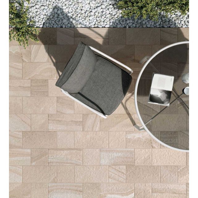 ABK Tile Re-Work Series 20x40 multi beige stone effect REN18350 R11 