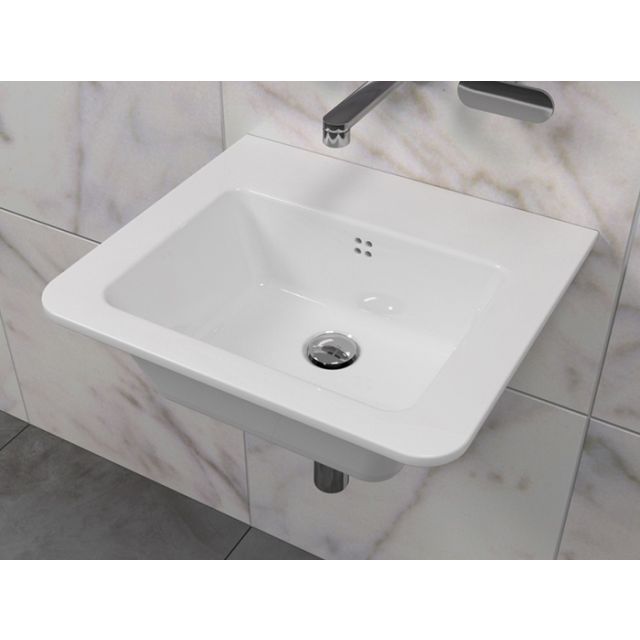 Flaminia Volo 52 bench-wall hung sink in ceramic VL52L