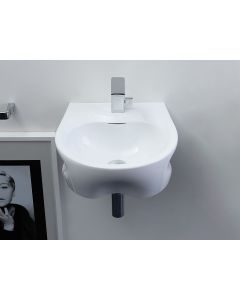 Flaminia Void 44 bench-wall hung sink in ceramic VD44L