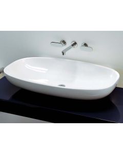 Flaminia Nuda 95 bench-wall hung sink with center drain in ceramic 5082