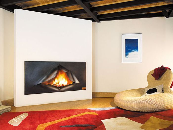 Focus Om gafocus Indoor Wood Fireplace in waxed steel OM GAFOCUS