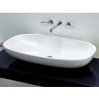 Flaminia Nuda 95 bench-wall hung sink with center drain in ceramic 5082